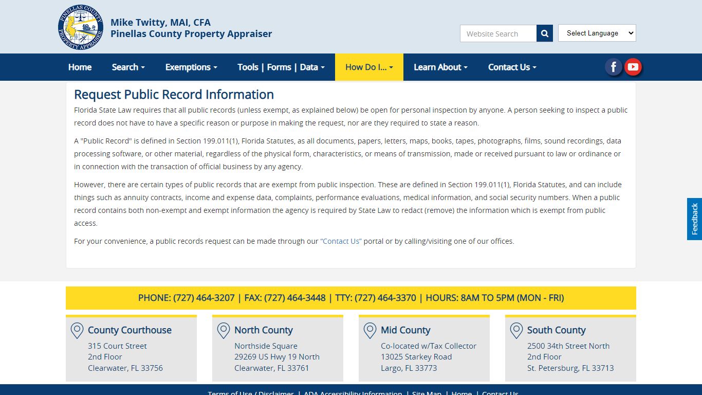 Request Public Record Information | Pinellas County Property Appraiser